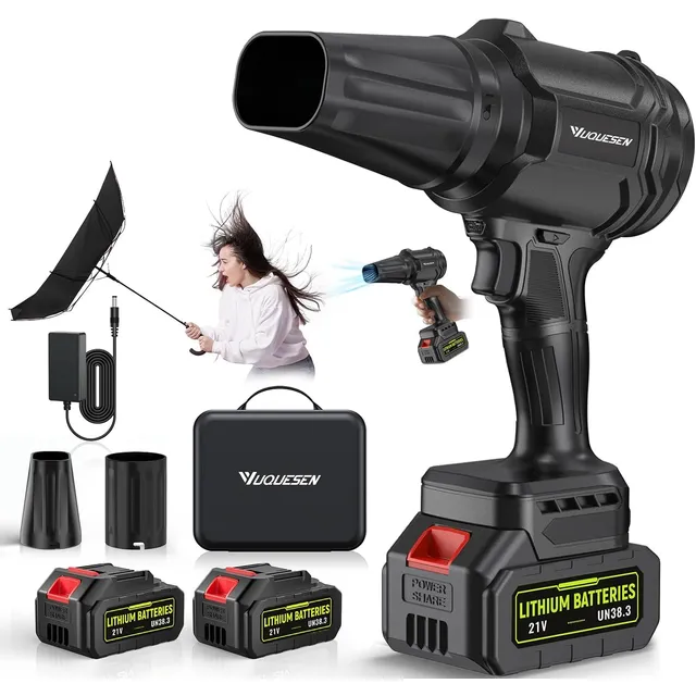 YUQUESEN Cordless Turbo Leaf Blower – Jet Black